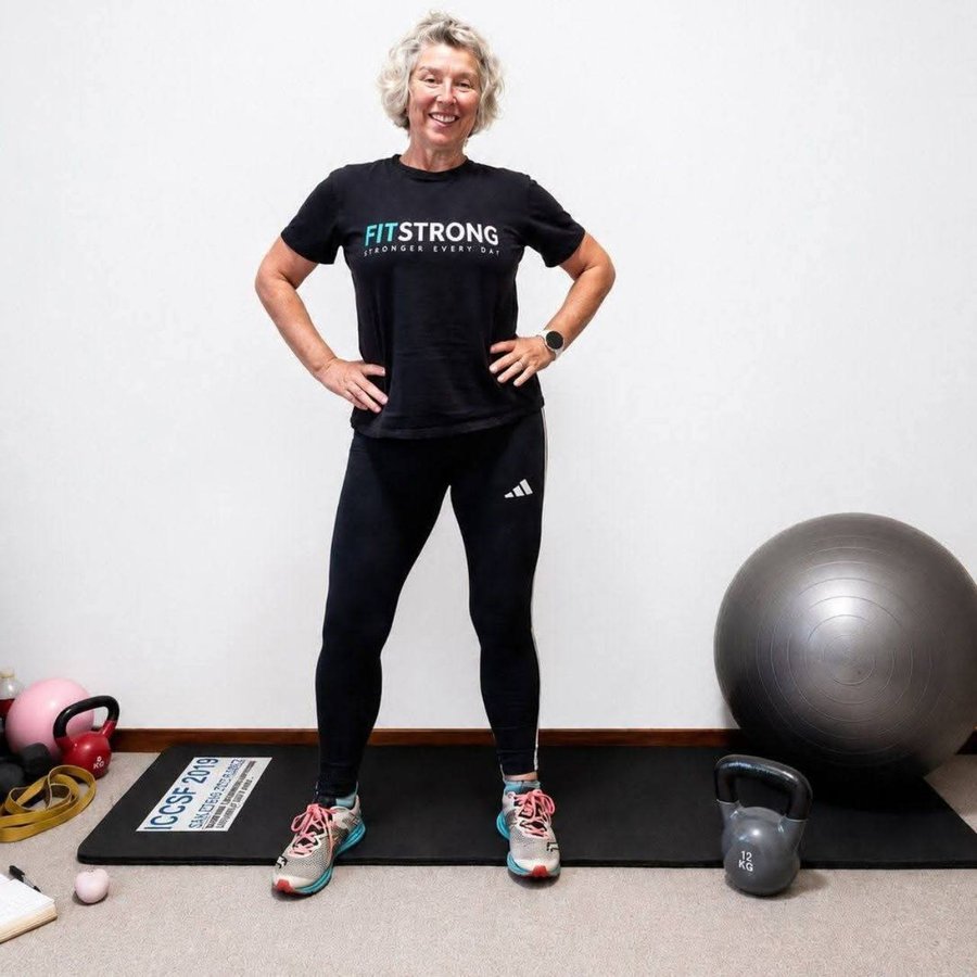 Maaike Hunter in her FitStrong training studio