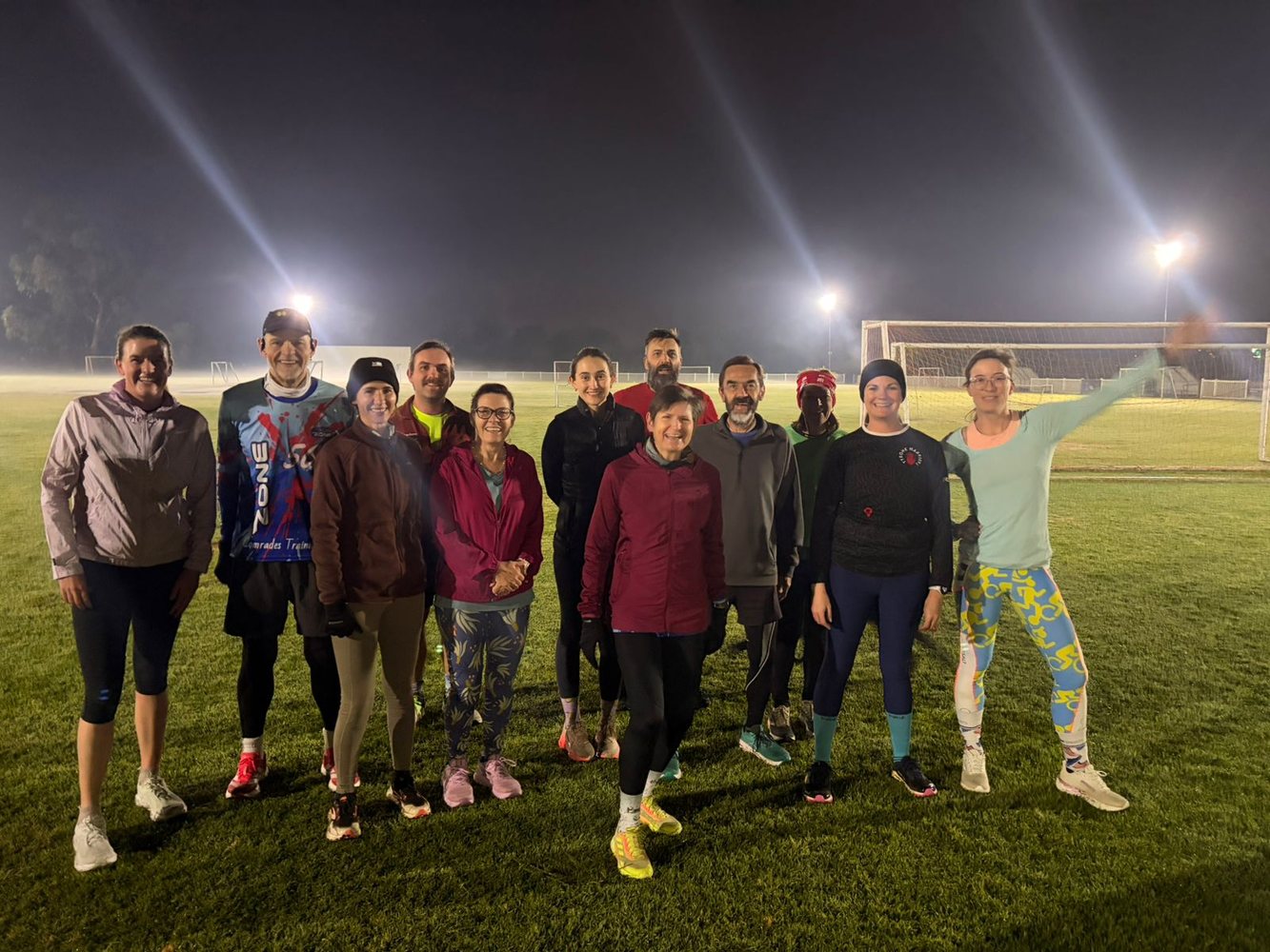 RacePace running coach leading a group training session in Gauteng